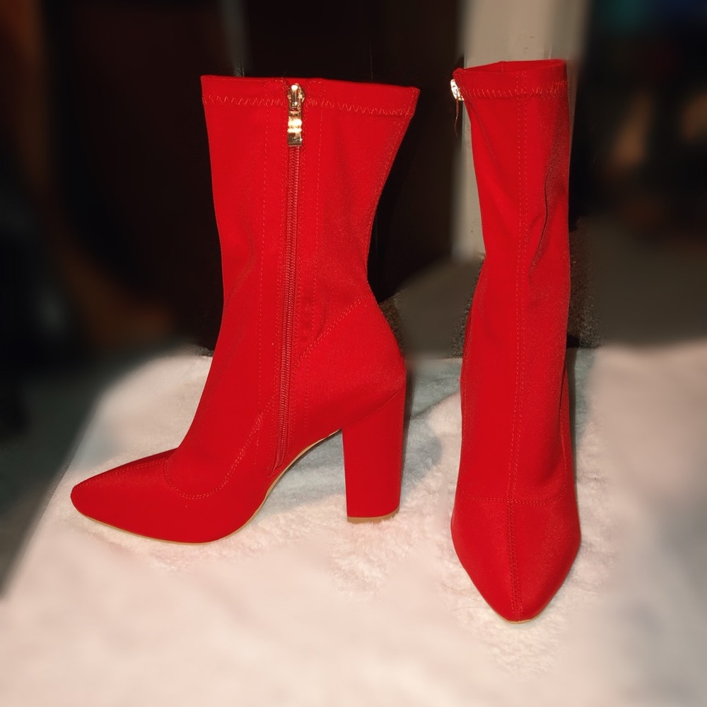 High heel booties